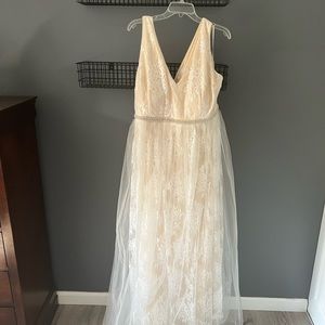 Lulu's Cream Lace Maxi Dress